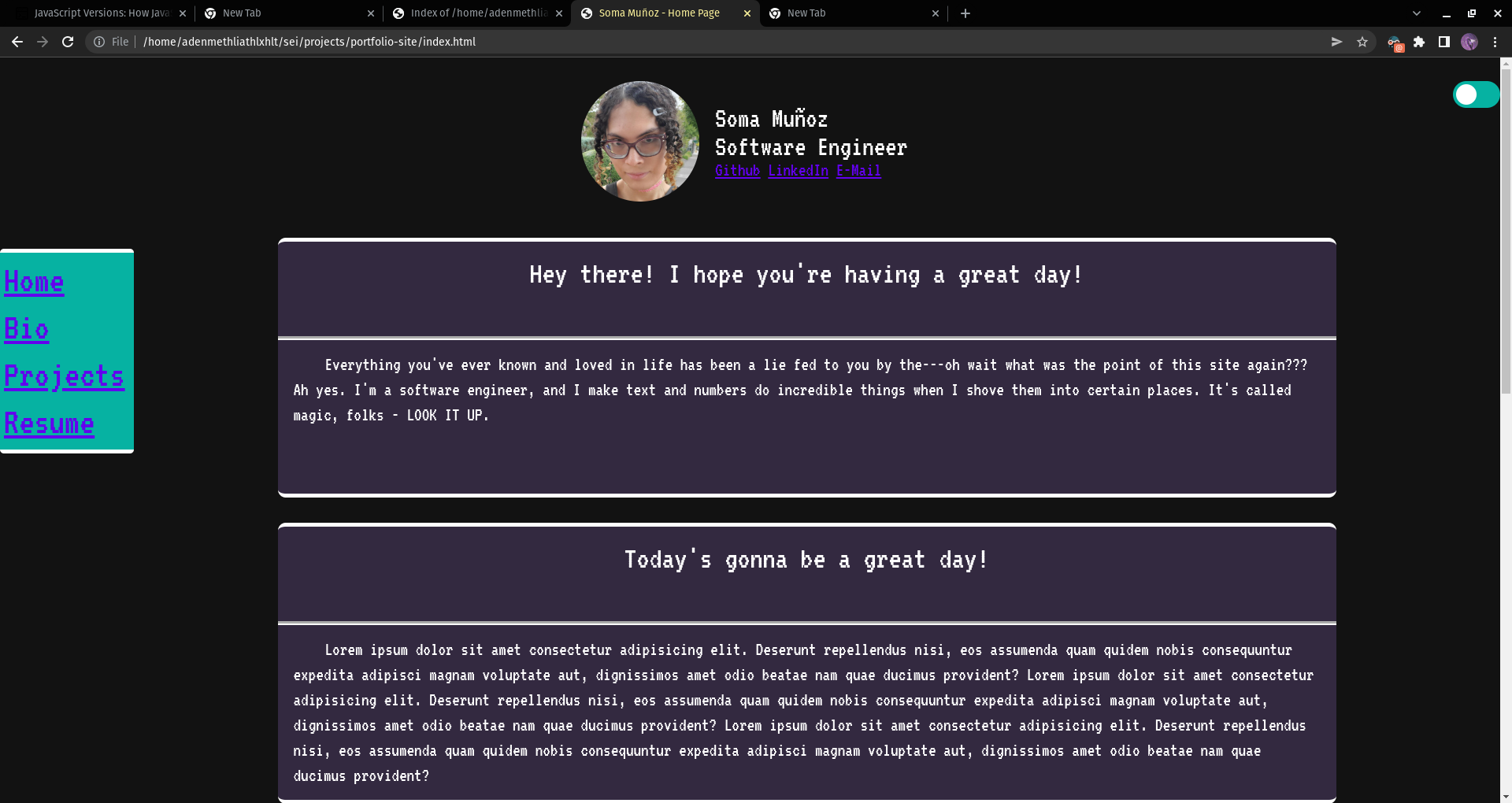 A picture of the site you're currently on rendered in desktop mode.